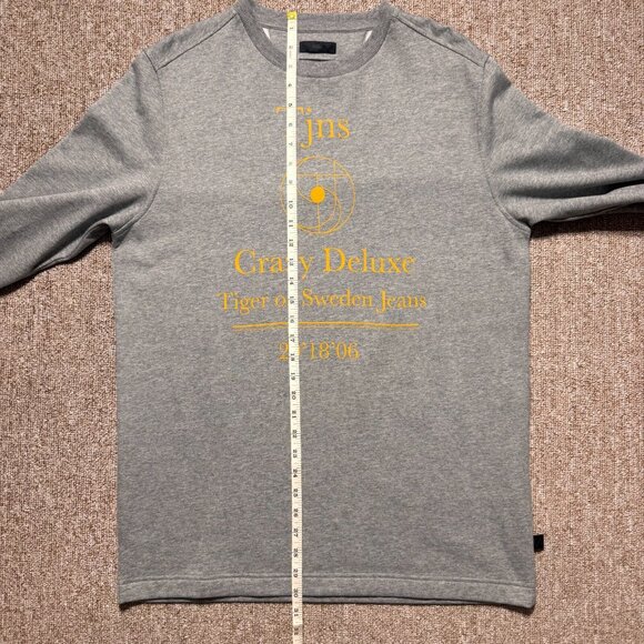 Tiger of Sweden Tjns Crazy Deluxe Grey Yellow Long Sleeve T Shirt Mens Medium - Picture 7 of 8